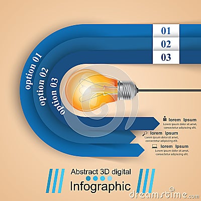 Abstract 3D digital illustration Infographic. Vector Illustration