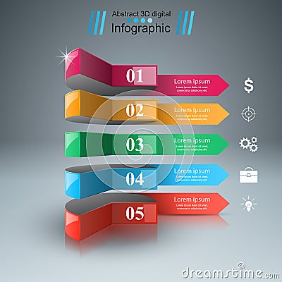 Abstract 3D digital illustration Infographic. Vector Illustration