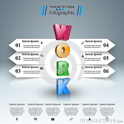 Abstract 3D digital illustration Infographic. Vector Illustration