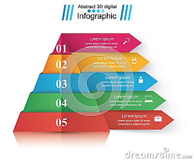 Abstract 3D digital illustration Infographic. Vector Illustration