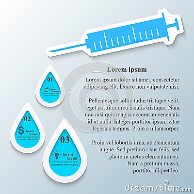 Abstract 3D digital illustration Infographic. Syringe icon. Vector Illustration