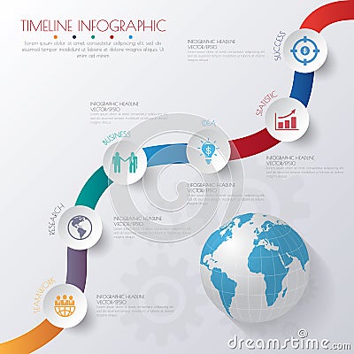 Abstract 3D digital illustration Infographic with world map.Can Vector Illustration