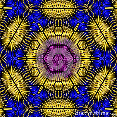 3d effect - abstract hexagonal geometric fractal pattern Stock Photo