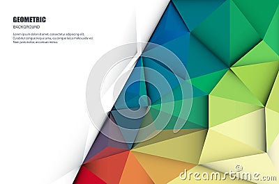 Abstract 3D Geometric, Polygonal, Triangle pattern Vector Illustration