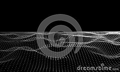 Abstract 3d grid technology background. Futuristic technology wireframe. Artificial intelligence background Vector Illustration