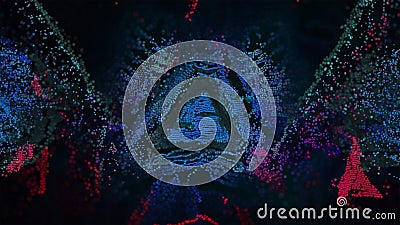 Abstract 3D Illustration Digital Pixels Stock Photo