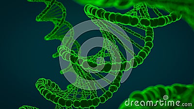 Abstract 3d illustration of dna double helix with no DNA fragments Cartoon Illustration