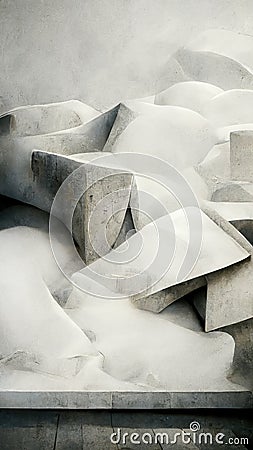 Abstract 3D-illustration illusion of natural stone, metal. Cartoon Illustration