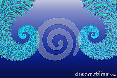 Abstract 3D image on a blue background of patterned fractal elements, modern stylish fantasy screensaver Stock Photo