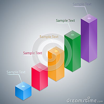 Abstract 3D Infographic Histogram Vector Illustration