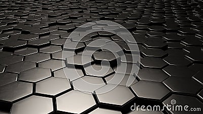 Abstract 3d objects pattern background cubes and hexagons, 3d Rendering Stock Photo