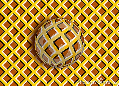 Abstract 3D optical illusion with moving ball Vector Illustration