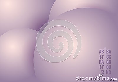 Abstract 3D realistic liquid or fluid circles purple pastels color beautiful background Vector Illustration