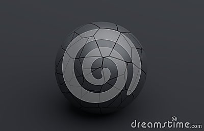Abstract 3D Render of Cracked Sphere Stock Photo