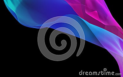 Abstract 3D Render Illustration. Flying Silk Fabric Wave, Waving Stock Photo