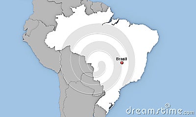 Abstract 3d render of map of Brasil Stock Photo
