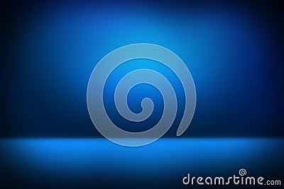 Abstract 3D Rendered Stage with Spot lights and free space. Modern three spotlights blue Stock Photo