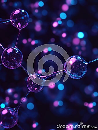 Abstract 3D rendering of botulinum toxin molecules showcasing intricate structures and vibrant colors. Generative AI Stock Photo
