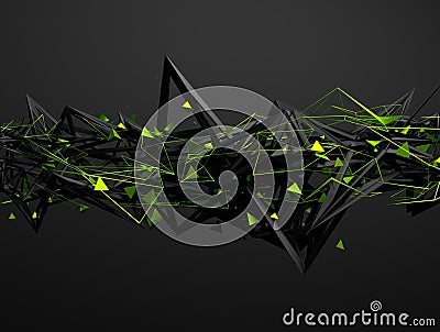 Abstract 3D Rendering of Chaotic Structure Stock Photo