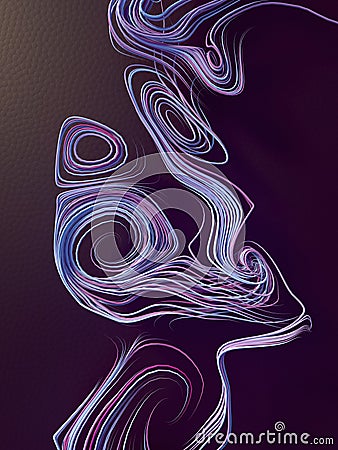 Abstract 3d rendering colored strands on dark background Stock Photo