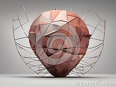 Abstract 3D Rendering of Ellipsoidal Structure Transforming simple Stock Photo
