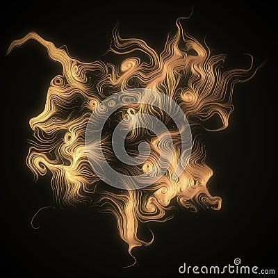 Abstract 3d rendering gold shiny strands Stock Photo