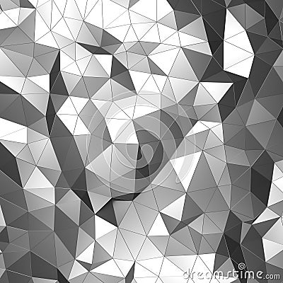 Abstract 3D Rendering of Low Poly Chrome Surface Stock Photo