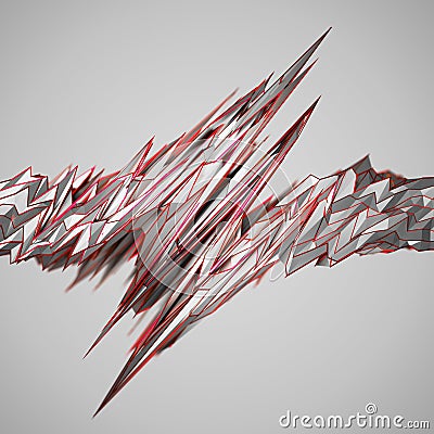 Abstract 3D Rendering of Polygonal Shape. Stock Photo