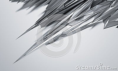 Abstract 3D Rendering of Polygonal Shape. Stock Photo