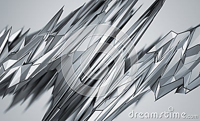 Abstract 3D Rendering of Polygonal Shape. Stock Photo