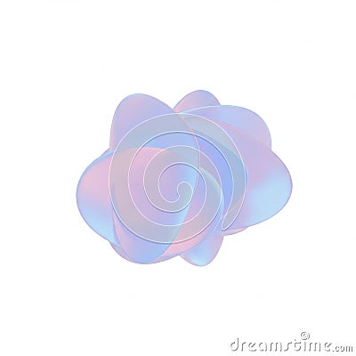 Abstract 3D shape composed of smooth, overlapping, translucent layers. The form Stock Photo