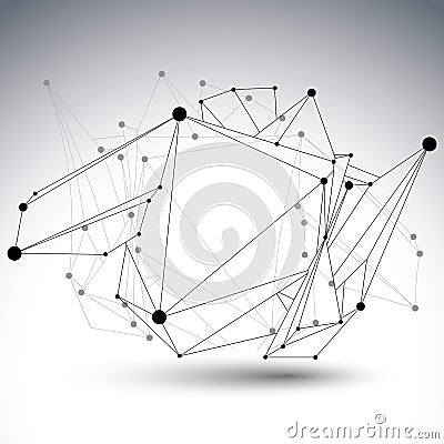 Abstract 3D structure polygonal vector network object Vector Illustration