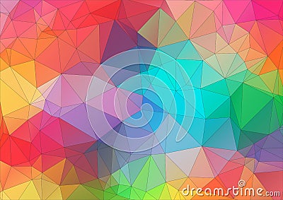 Abstract 2D triangle colorful background Vector Illustration