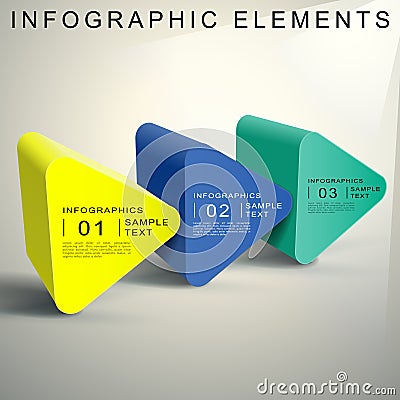 Abstract 3d Triangular prism infographics Vector Illustration