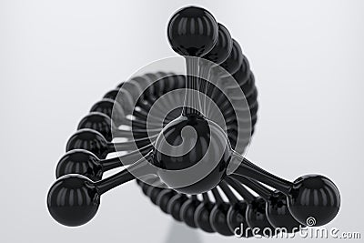 Abstract 3d wireframe black DNA molecule helix spiral logo or icon concept. Water, medical science, genetic Stock Photo