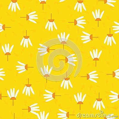 Abstract daisy flower abstract seamless pattern with white background Stock Photo