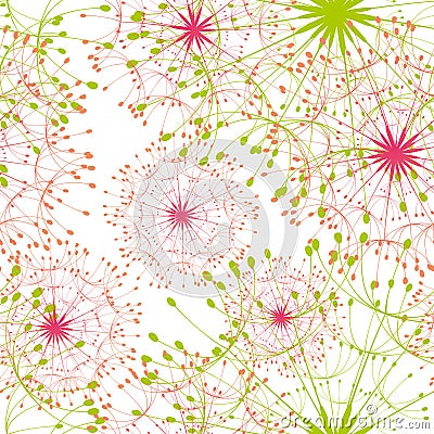 Abstract dandelion seamless pattern Stock Photo