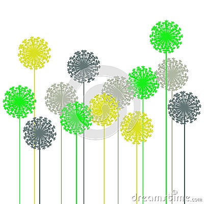 Abstract dandelion silhouette Vector Illustration