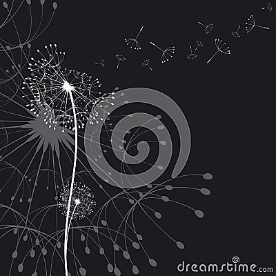 Abstract dandelion in the wind Vector Illustration