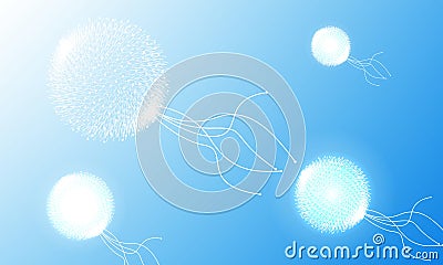 Abstract dandelions in the air Vector Illustration