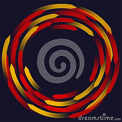 Abstract dark background with arrows rotating and creating round disk shape Vector Illustration