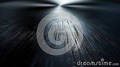 Abstract dark background with a bright light source in the distance, creating a dramatic and mysterious effect Stock Photo