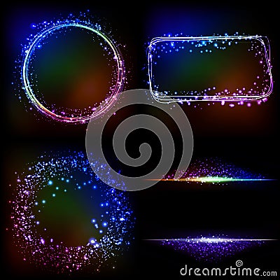 Abstract dark background with color light Vector Illustration