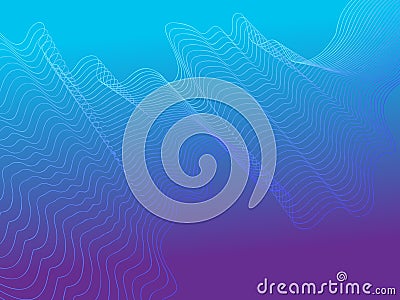 Abstract dark blue background with waves Vector Illustration