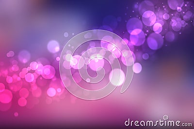 Abstract dark blue gradient pink purple background texture with glitter defocused sparkle bokeh circles and glowing circular Stock Photo