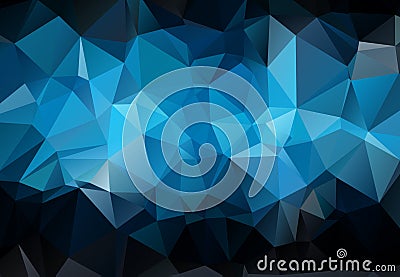 Abstract Dark blue polygonal illustration, which consist of triangles. Geometric background in Origami style with gradient. Triang Vector Illustration