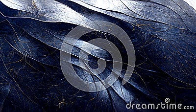 Abstract dark blue waved background with leather and papyrus texture Stock Photo