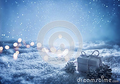 Abstract dark blue winter still life Stock Photo