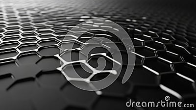 Abstract Dark Hexagonal Grid Pattern Stock Photo