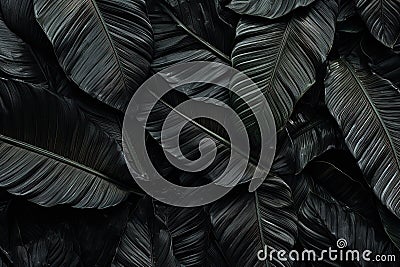 Abstract dark leaves for tropical leaf background. Generative AI Stock Photo